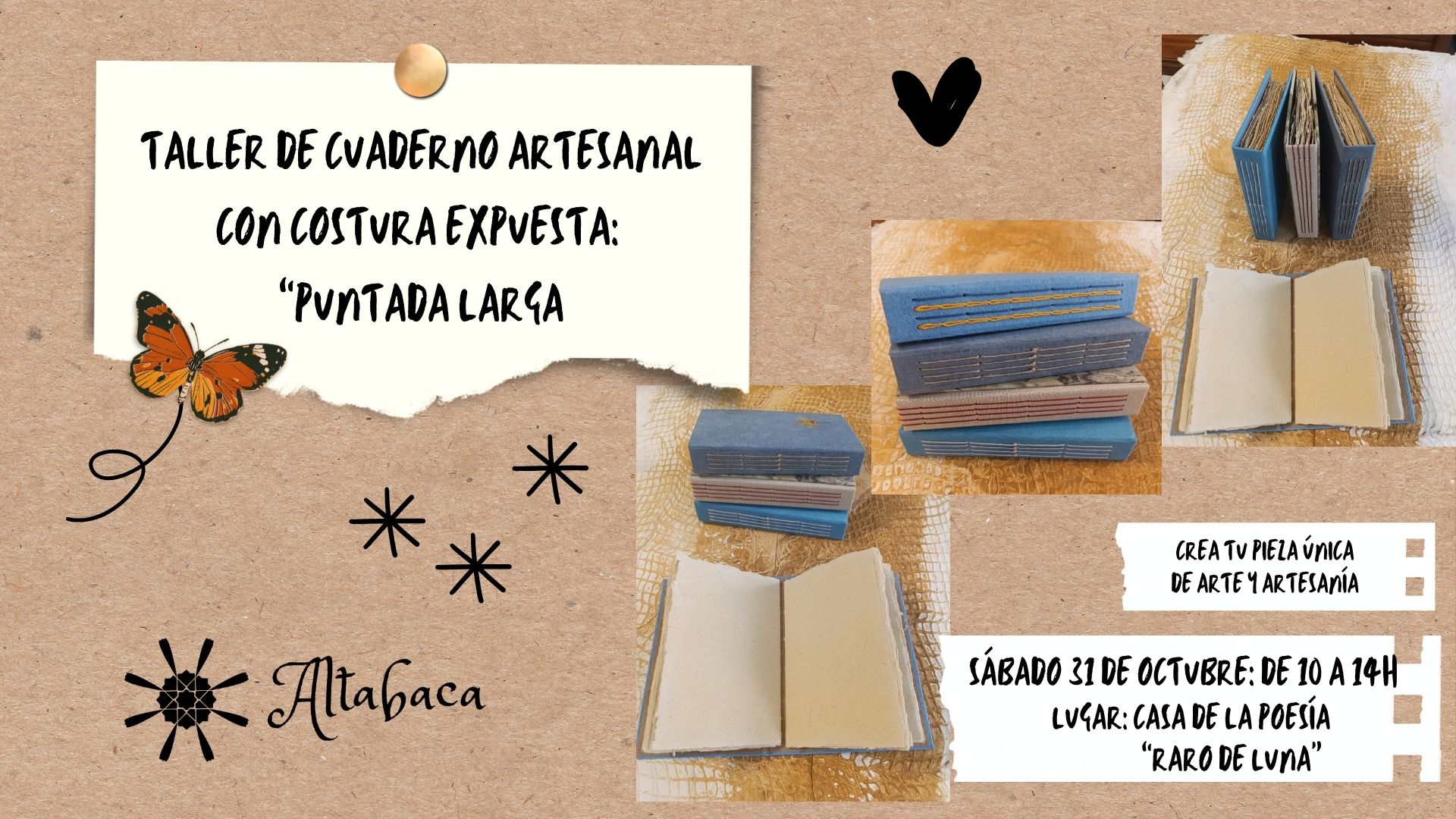 Taller de encuadernación artesanal en Raro de Luna: el arte de coser un cuaderno